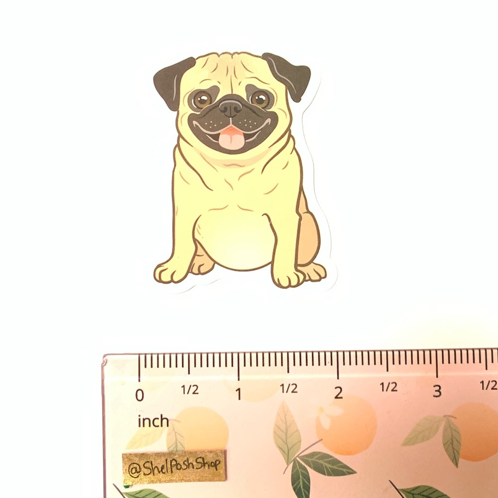 Pug Vinyl Sticker - Picture 2 of 2